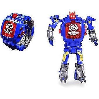Creative Robot Transformer Kids Watch,Big Face Boys Digital Wrist Watches for 2-14 Year Old,Blue
