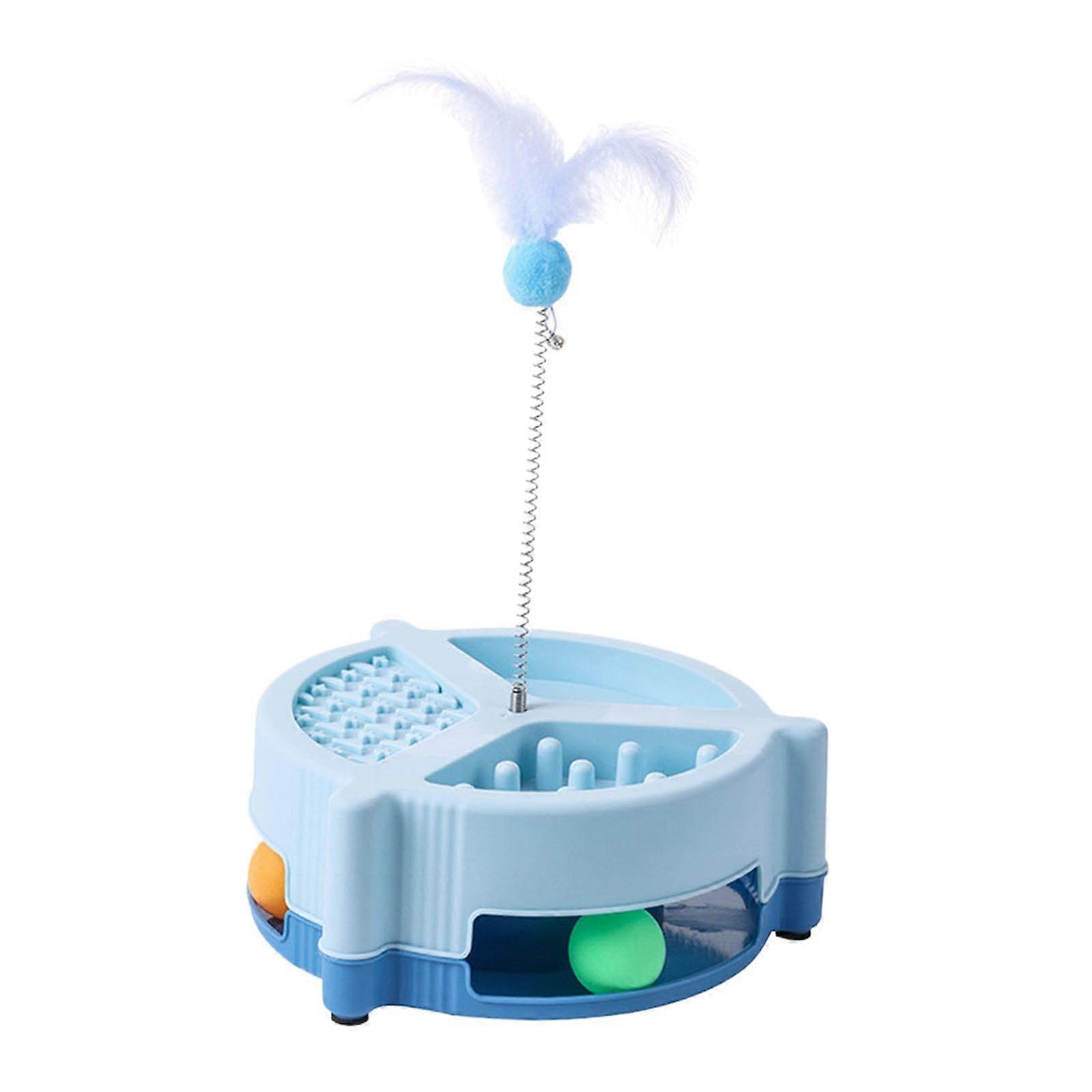 Cat Toy Roller Ball Track for Cats - Blue Self-Play Exercise Toy for Catching and Pouncing, Durable Design