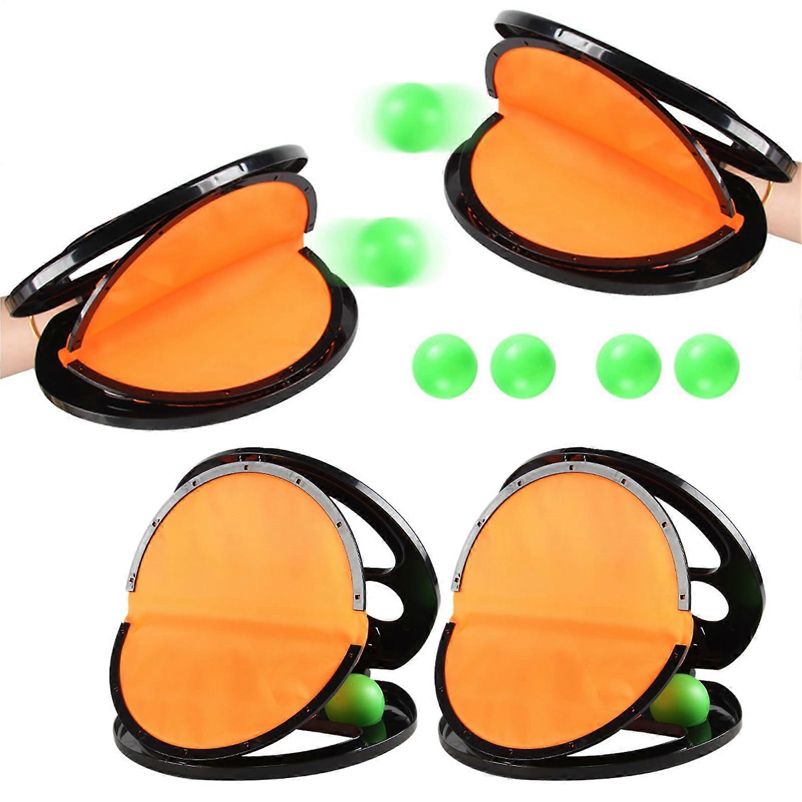 Ball Throwing and Catching Game – Interactive Racket Sport for Kids, Outdoor Coordination Activity with 4 Rackets and 8 Balls