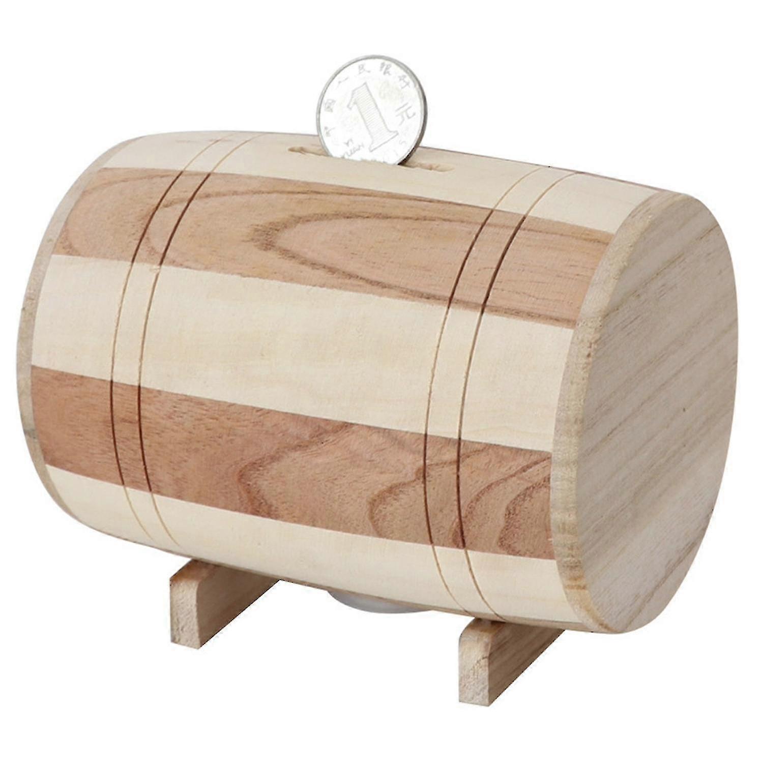 صندوق تخزين هدية عيد ميلاد زخرفة اسطوانة خشبية صلبة أصبع بنك زهرة وحاوية تخزين خشبية