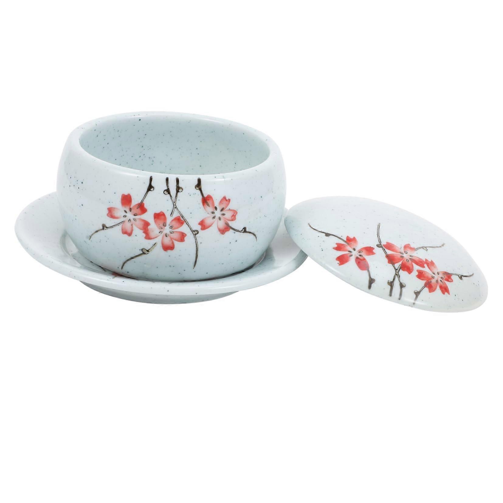 Ceramic Bowl with Lid for Storing Soups and Dishes, Keeping Warm, Kitchenware, Color Sorted