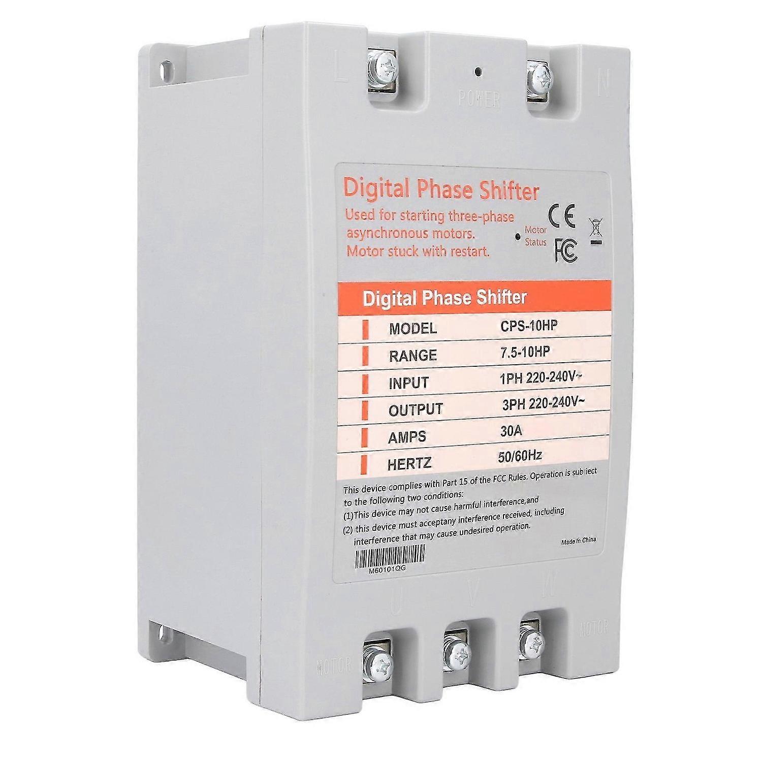 Single to 3 Phase Converter 5.57.5KW 30A Digital Phase Shifter Converter for Residential Commercial Use 220240VAC