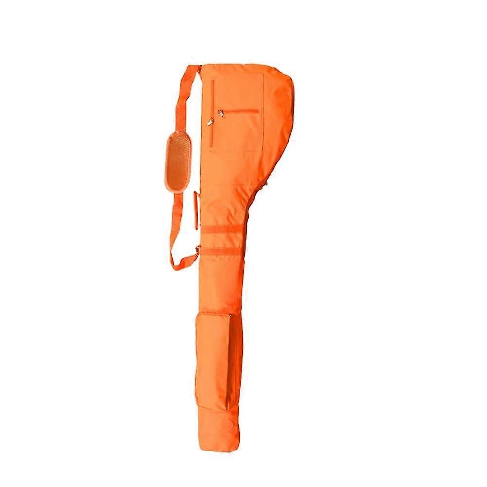 Golf Bag Pencil Bag Nylon ScratchResistant Waterproof with Zip Large Capacity (Orange)