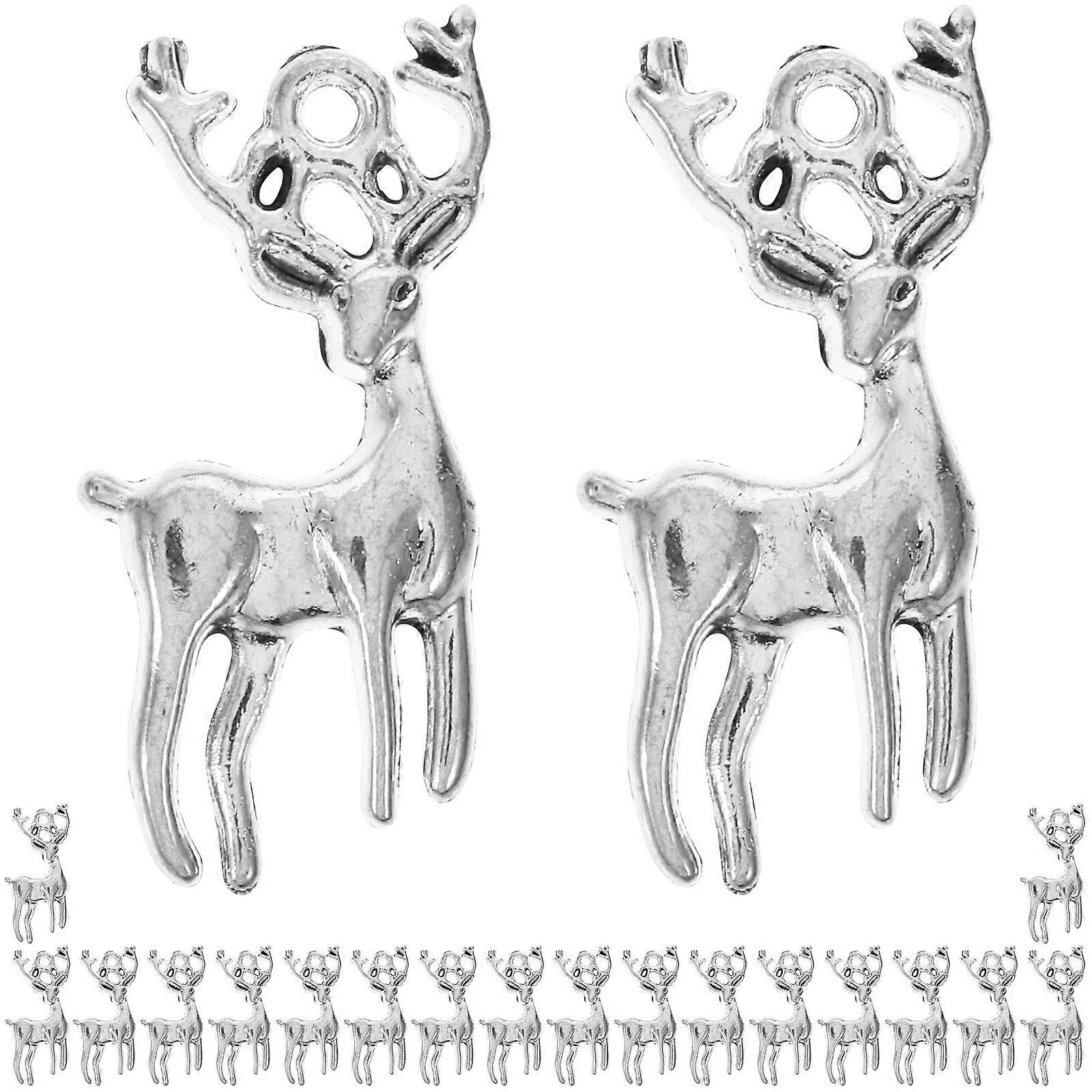 Craft Charms Elk Pendant Necklace Bracelets Crafts Everyday Use Zinc Alloy Deer Jewelry 20Pcs