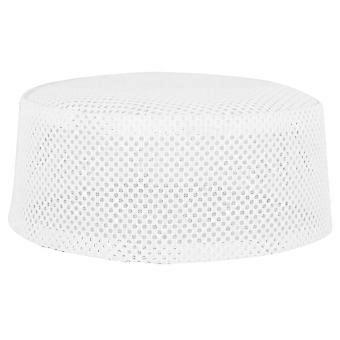 Polyester Mixed Cotton Cloth Muslim Prayer Hat Islam Man Embroidery Hat(White 60cm)