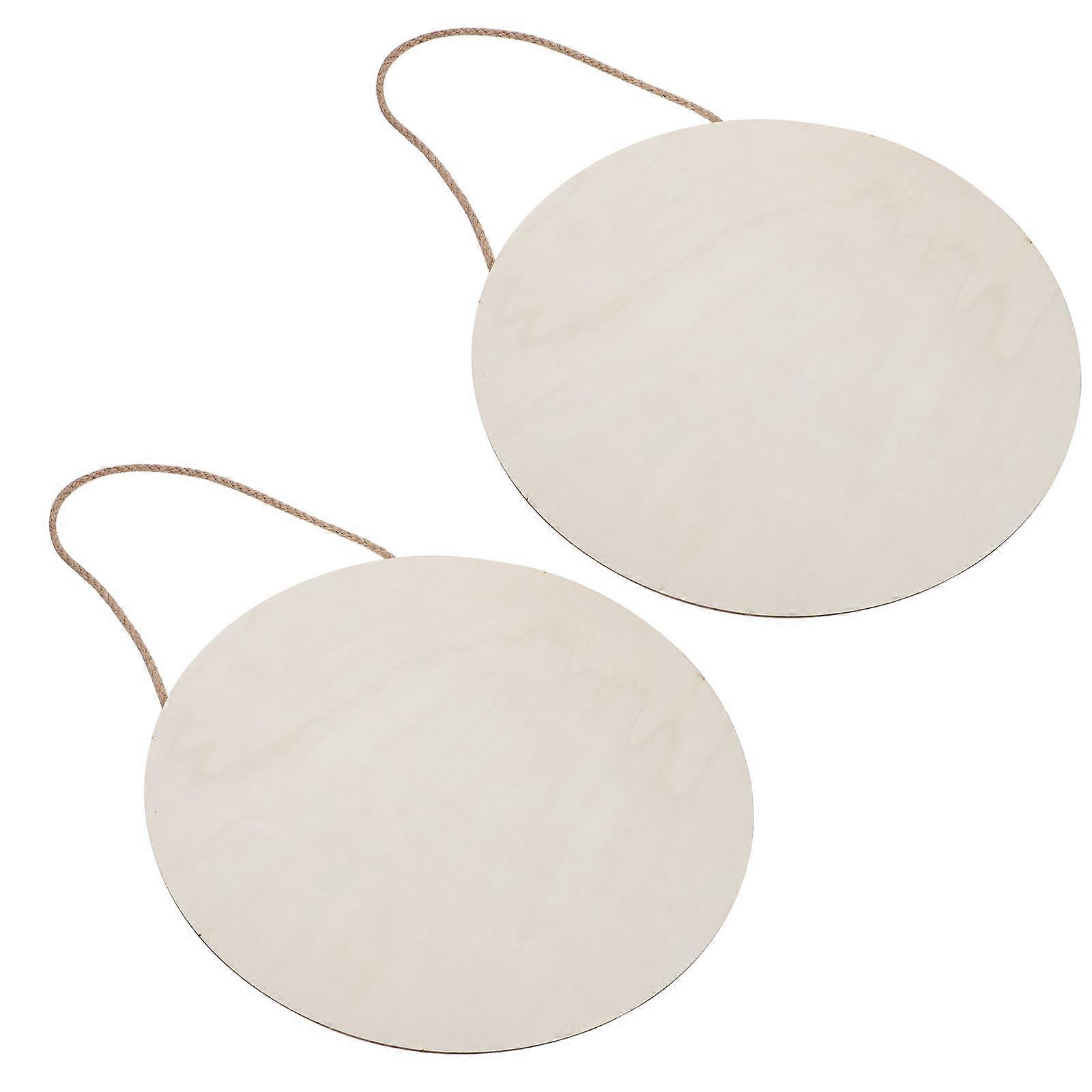 DIY Wooden Sign Pendant Hanging Decor for Home Use Beige Synthetic Material 2pcs