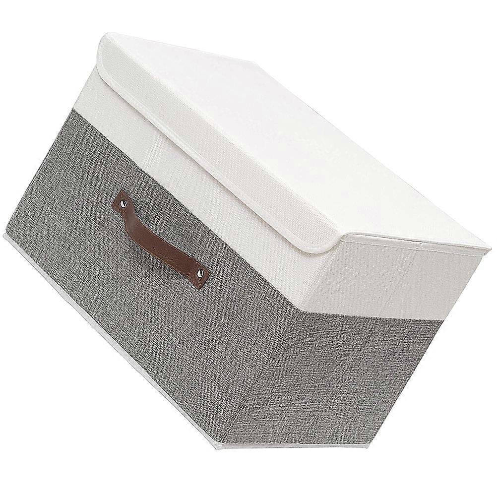 It sounds like you're describing a product listing for a **fabric storage bin with a lid**—a versatile, stylish, and functional home organization
