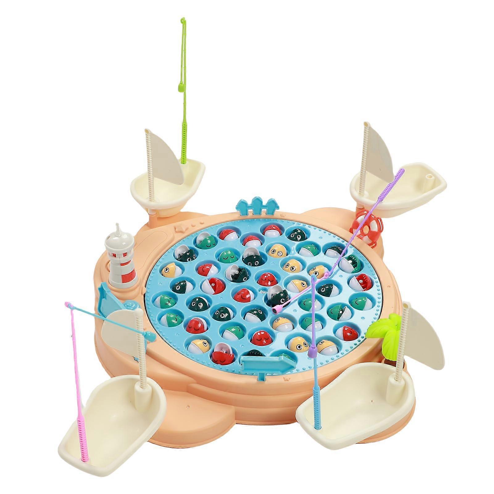 Magnetic Fishing Game for Kids, Electric Rotating Toy with Music and Lights, Fun for Ages 3 and Up