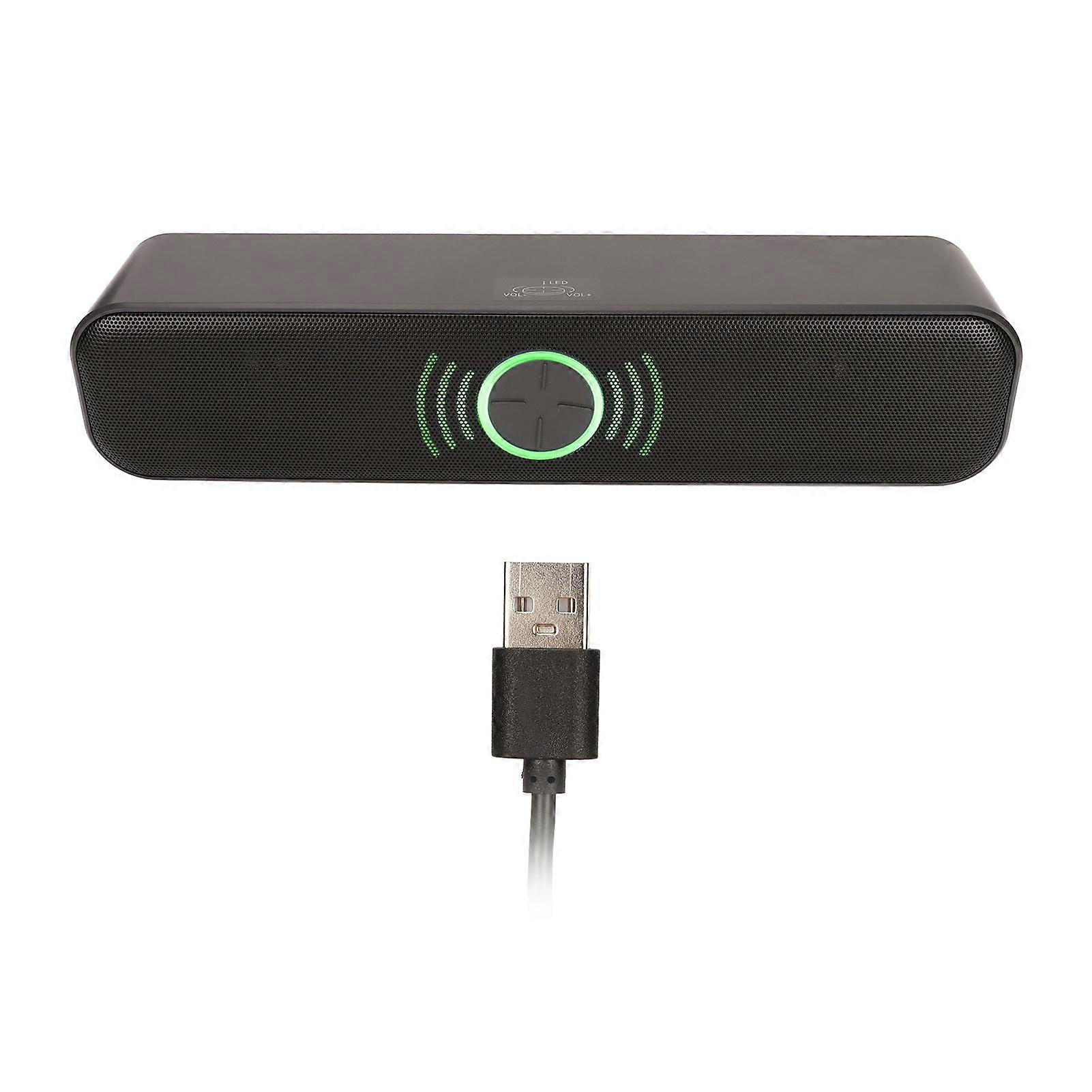 Computer Speaker USB Powered Stereo 2 Channel Plug and Play RGB Computer Speaker Black