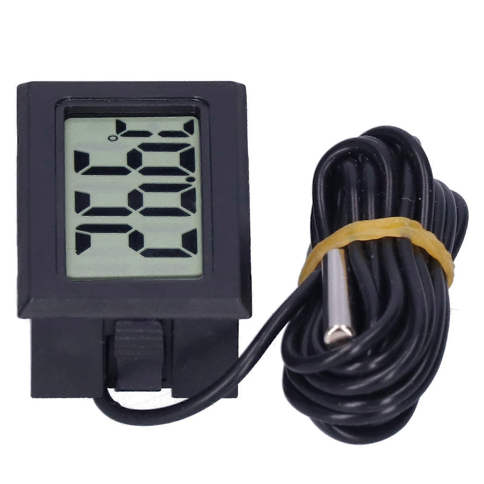 Digital Thermometer Mini LCD Display Wired Electronic Temperature Meter Fy13001 (Black)