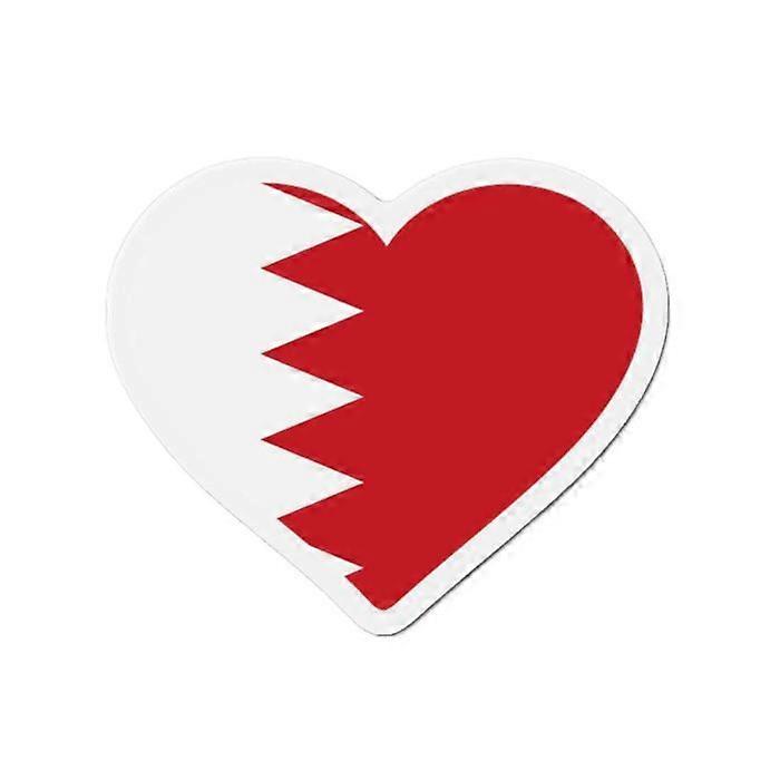 Bahrain Flag Heart Magnet - Multicolored - 9 cm - 50 pieces - Synthetic resin - Unisex