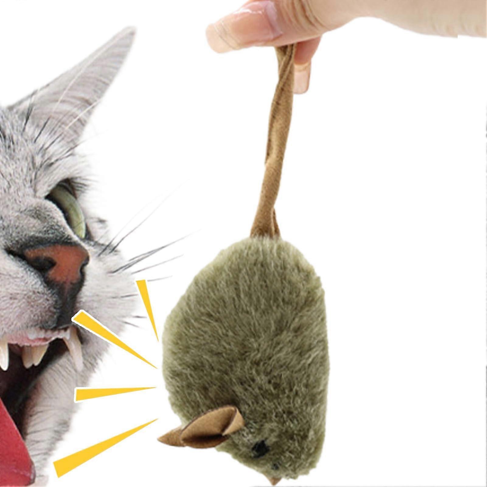 Interactive Cat Mouse Toy - Soft Fuzzy Chewable Plush Mice for Indoor Play, Realistic Kitten Entertainment, 3-Pack