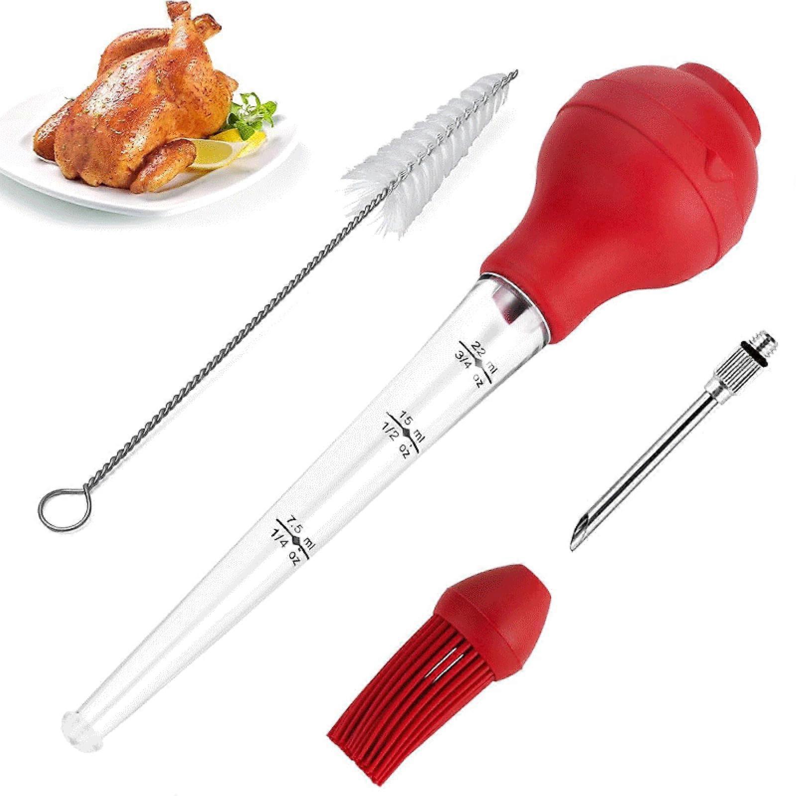 Turkey Roasting Dish Set, Roasting Tool, Meat Syringe, Injector Needles, Brush for BBQ