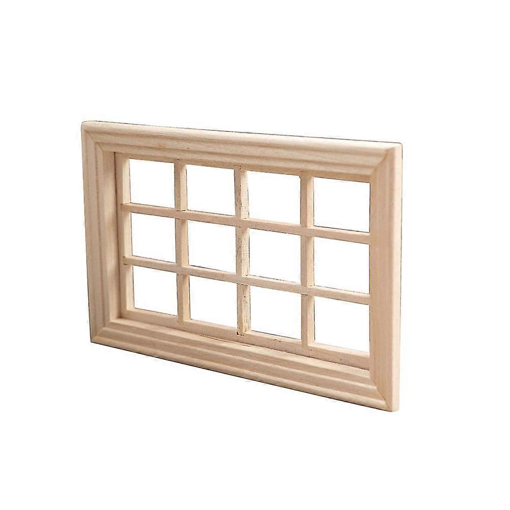 Beige Mini House Window Accessory Micro Landscape Decor 5.42x3.34inch 1Set