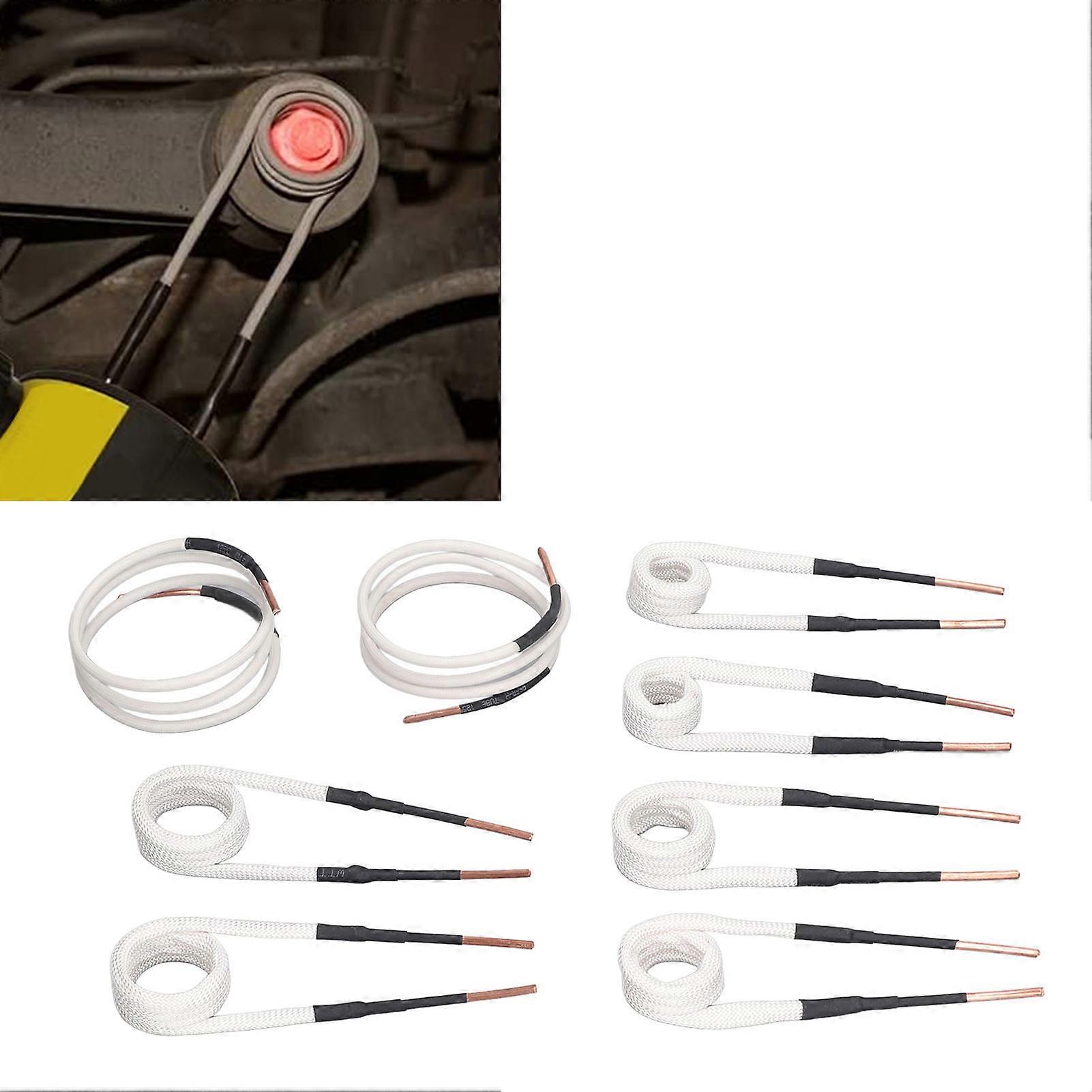 8Pcs Induction Heater Coil 3.0mm Brass Core 4 Types Set Kit for Bolts Nuts Removal 