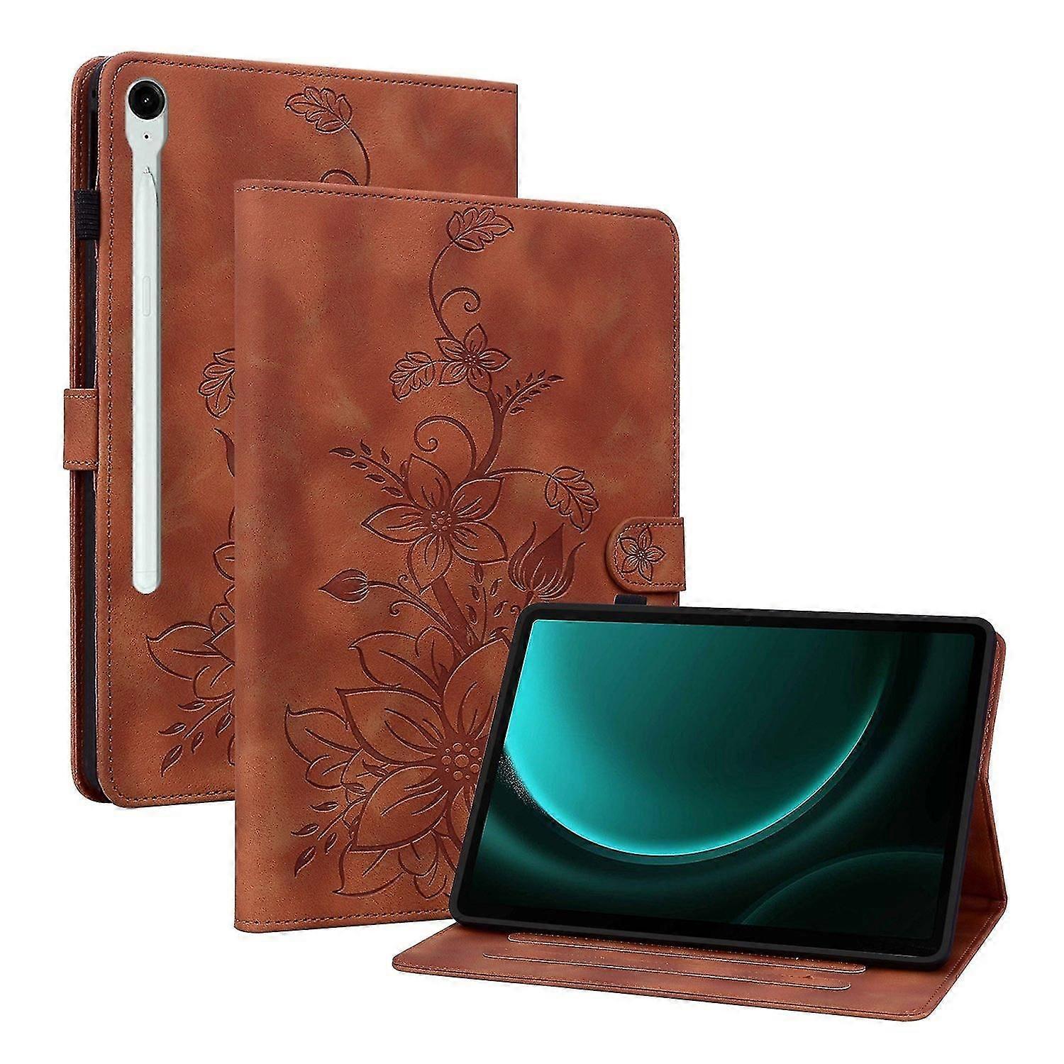 Embossed Leather Case For Samsung Galaxy Tab S9 / S9 FE