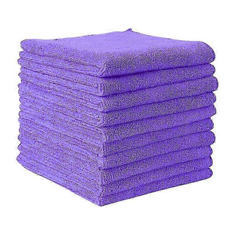 Globa Shop 20pcs Kitchen Car Clean Towel Microfibre Thickened Absorbent Household Cleaning Cloth Set 20PC purple