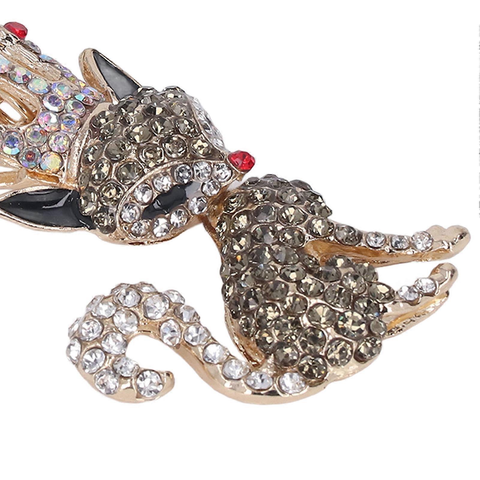 Little Fox Keychain Zinc Alloy Sparkling Rhinestone Vivid Colors Widely Used Rhinestone Keychain for Handbag Backpack