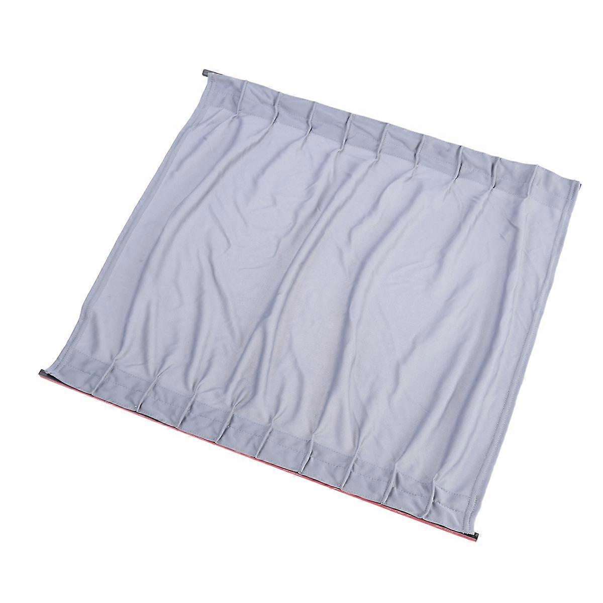 Car Side Window Curtain for Sun Shielding Grey Polyester with ABS Rails and 3M Adhesive Fits 44cm to 50cm Height