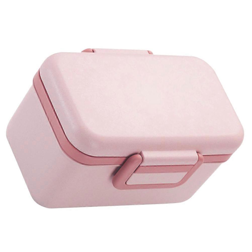 1pc Japanese Style Square Box Lunch Container for Daily Use (Pink)