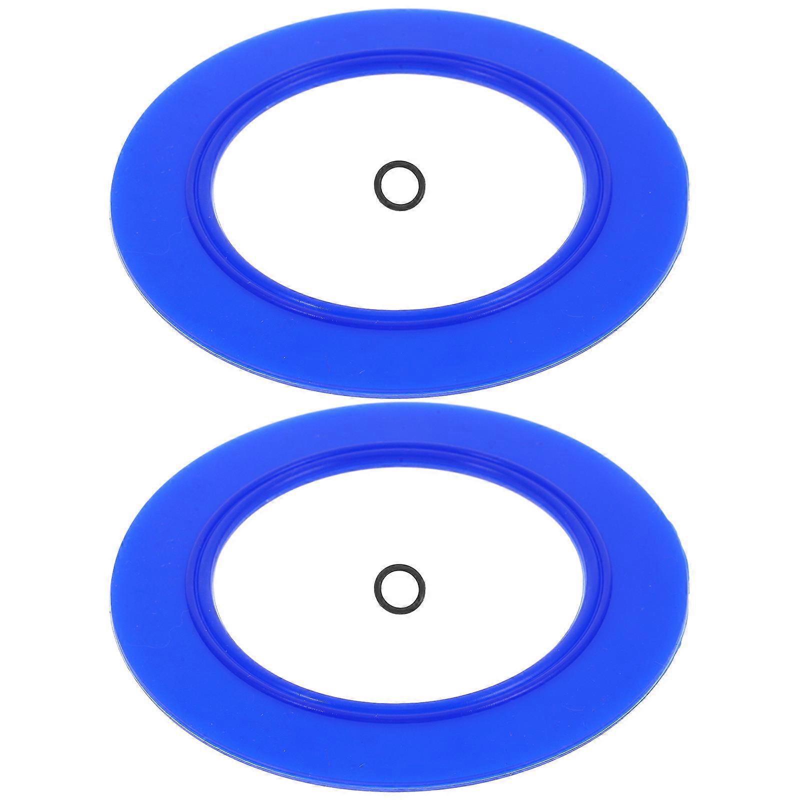 2 Sets Silicone Toilet Replacement Gaskets for Improved Sealing Blue