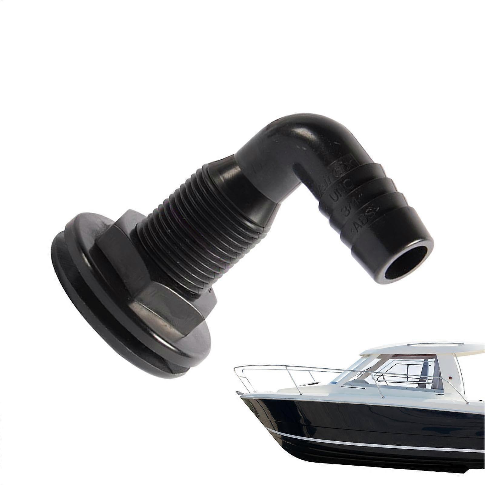90degree angled through connector  quality pump feedthrough fitting, durable nautical hydraulic ABS overflow fitting