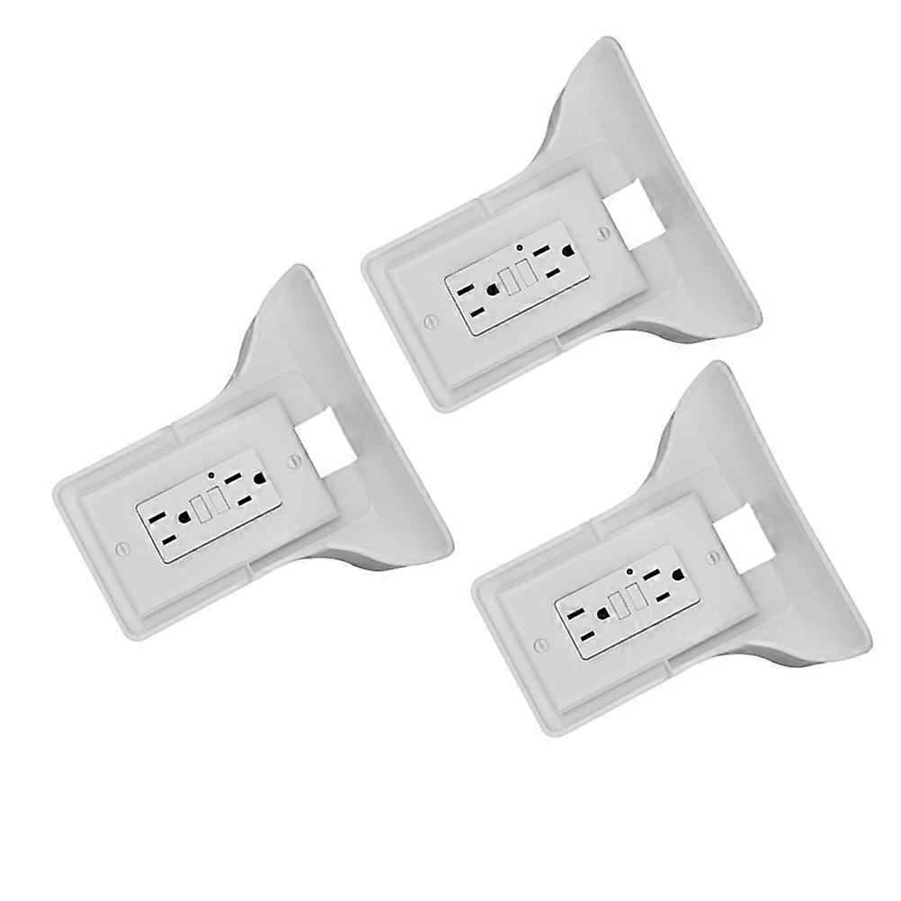Electric Socket Wall Outlet Shelf White 14.5x10.5x7.5cm Wall Storage Charging Stand 3Pack