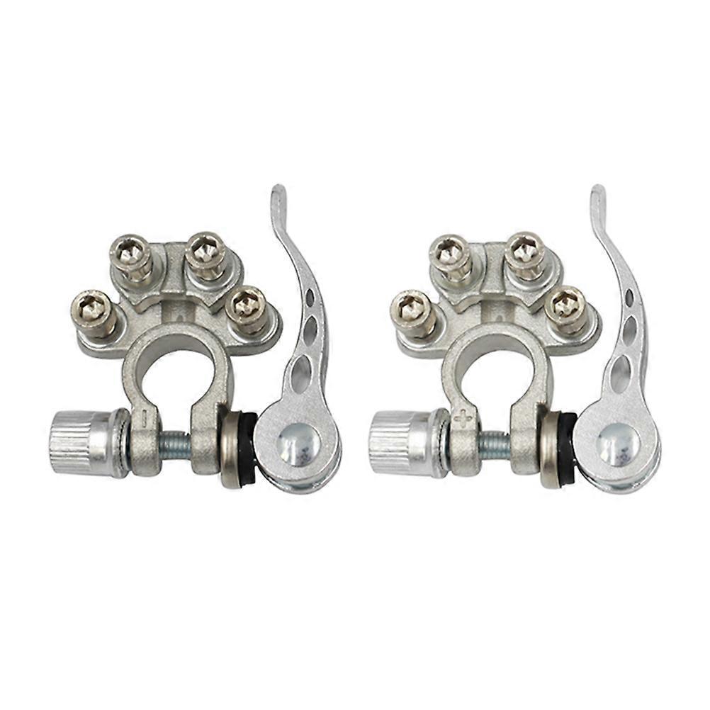 Car Battery Terminal Connector Quick Release Terminals Clip Copper Silver for Car Use 1 Pair
