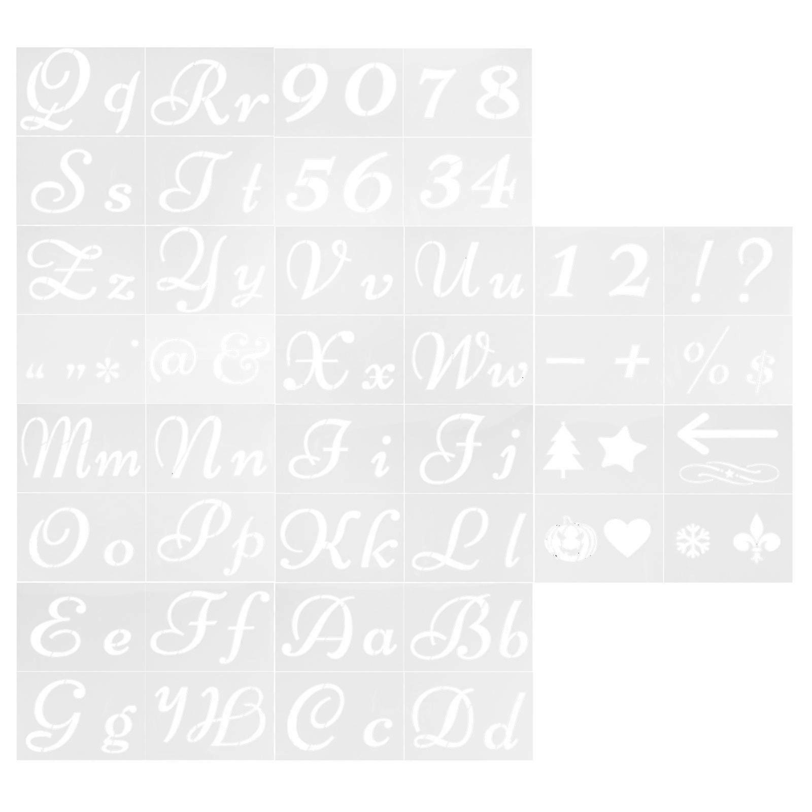 40PCS Letter Stencils DIY Painting Templates Lightweight Durable for Wall Art Crafts Educational Drawing Molds Spray Paint Home Decoration