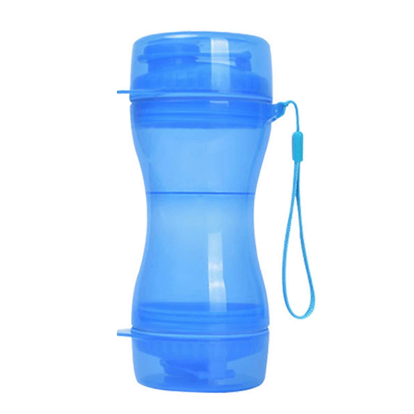Dog Water Bottle 325ml With 270ml Built-In Bowl Portable Blue Pet Water Dispenser For Walking Easy To Use