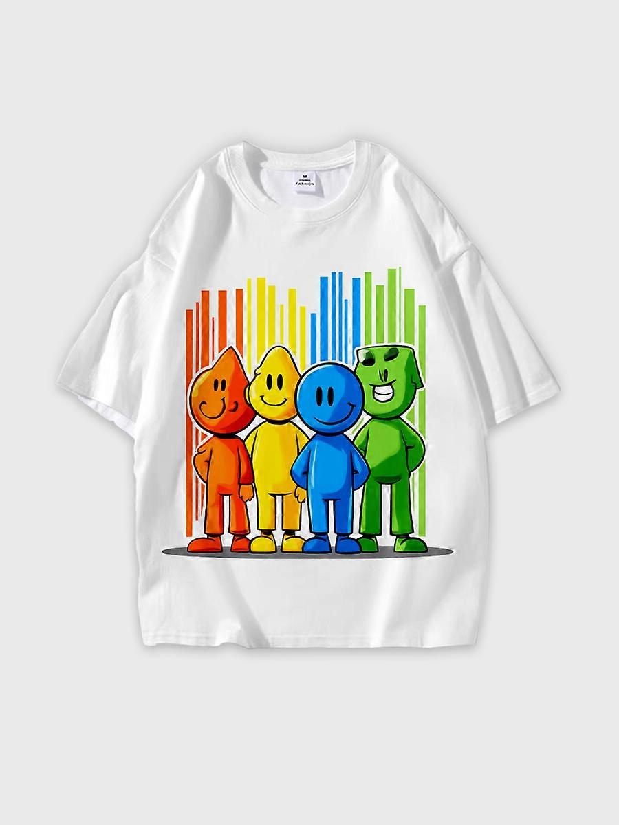 T-shirt round neck Pattern loose short sleeve N3171