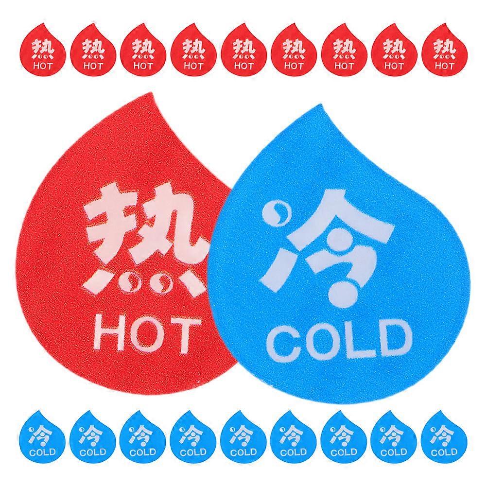 10 Pairs Acrylic Hot Cold Stickers For Hotel Use Assorted Color Water Identification Stylish Design