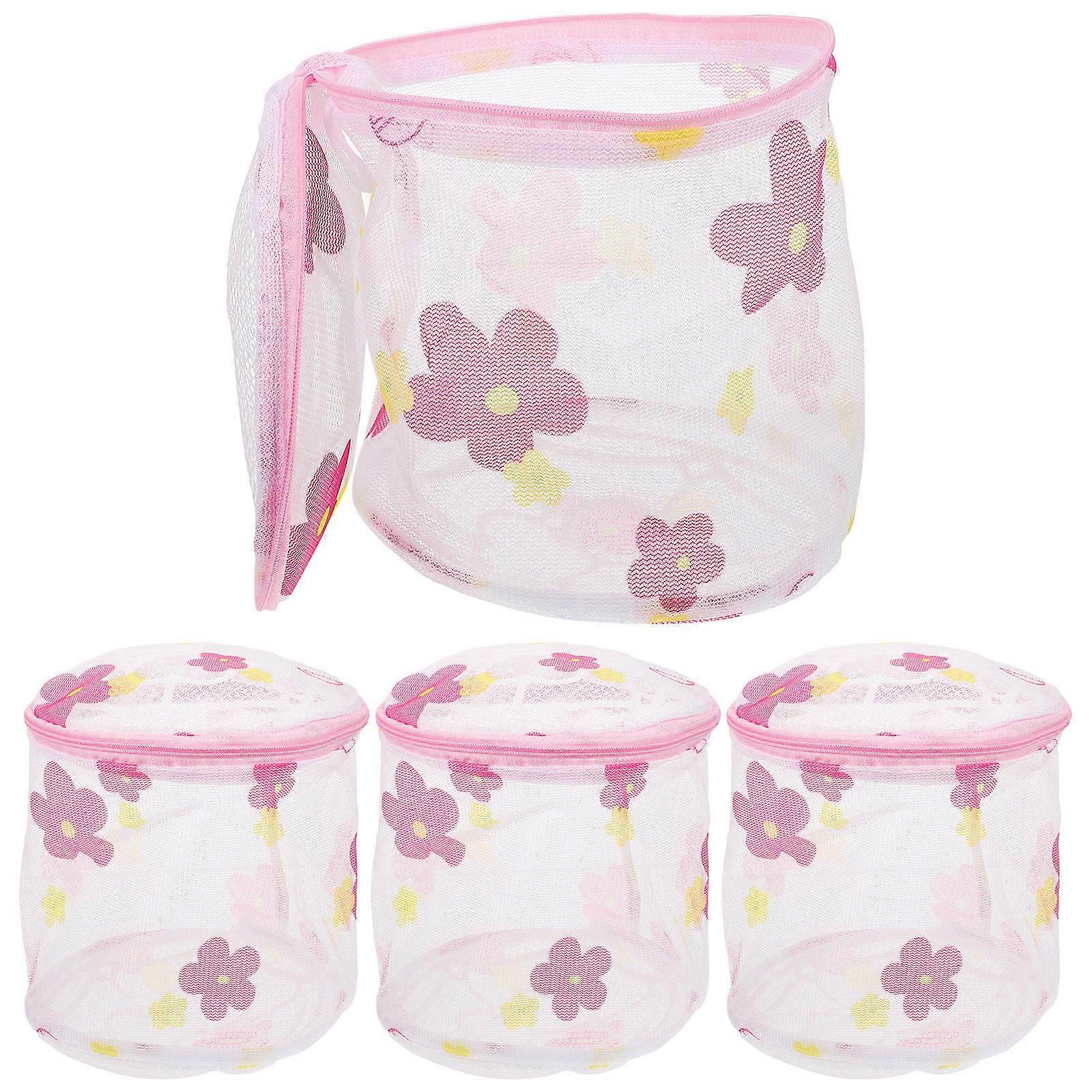 Mesh Laundry Bags for Storage with Strong Zipper Closure 4 Pieces Multi Color