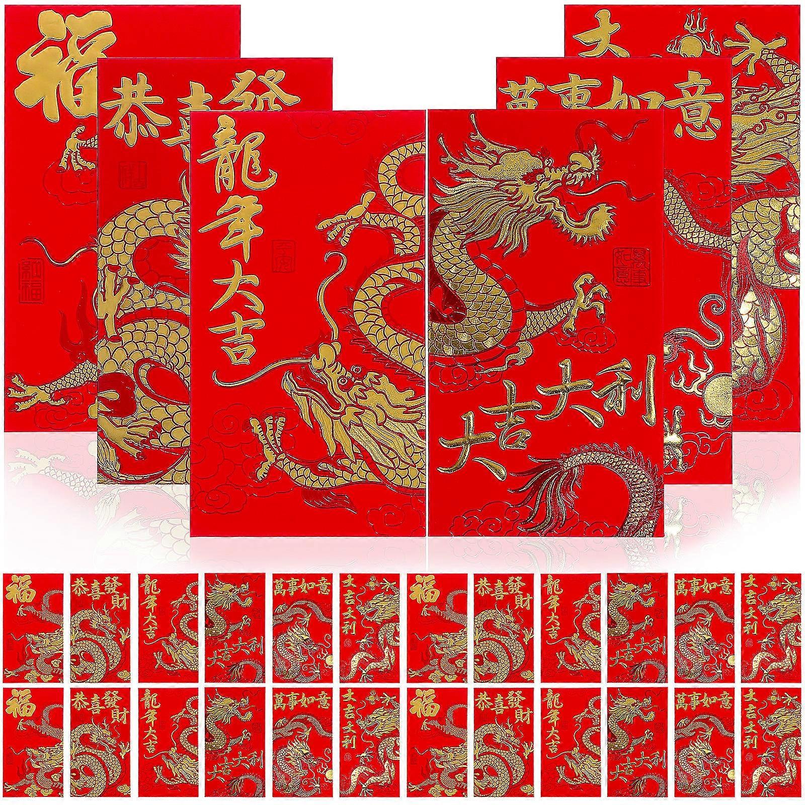 36pcs Red Envelopes Traditional Chinese New Year Lucky Money Packets