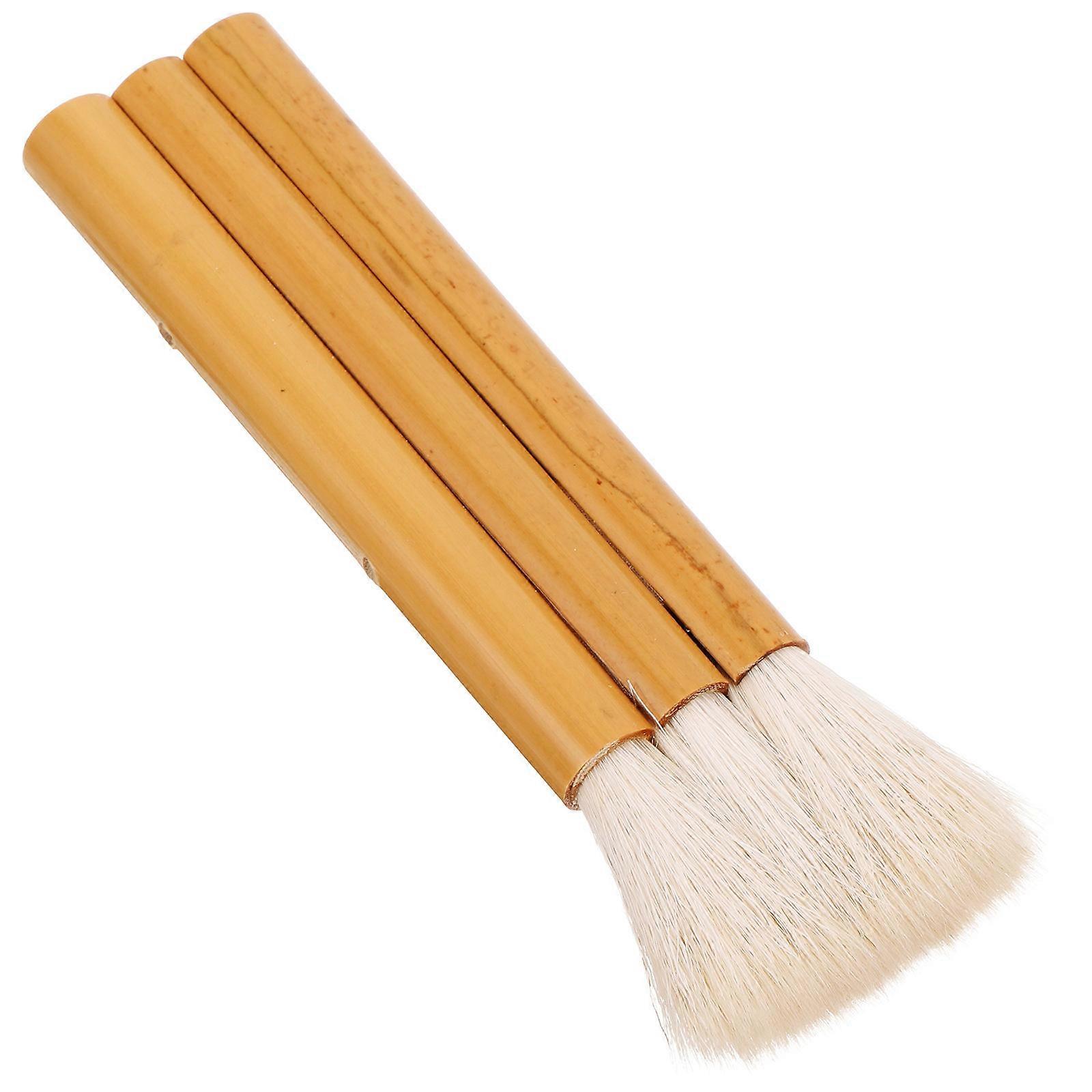 Wood Handle Paint Brush with Wool Bristles for Home Use Art Projects Chocolate Color 1.5 inch