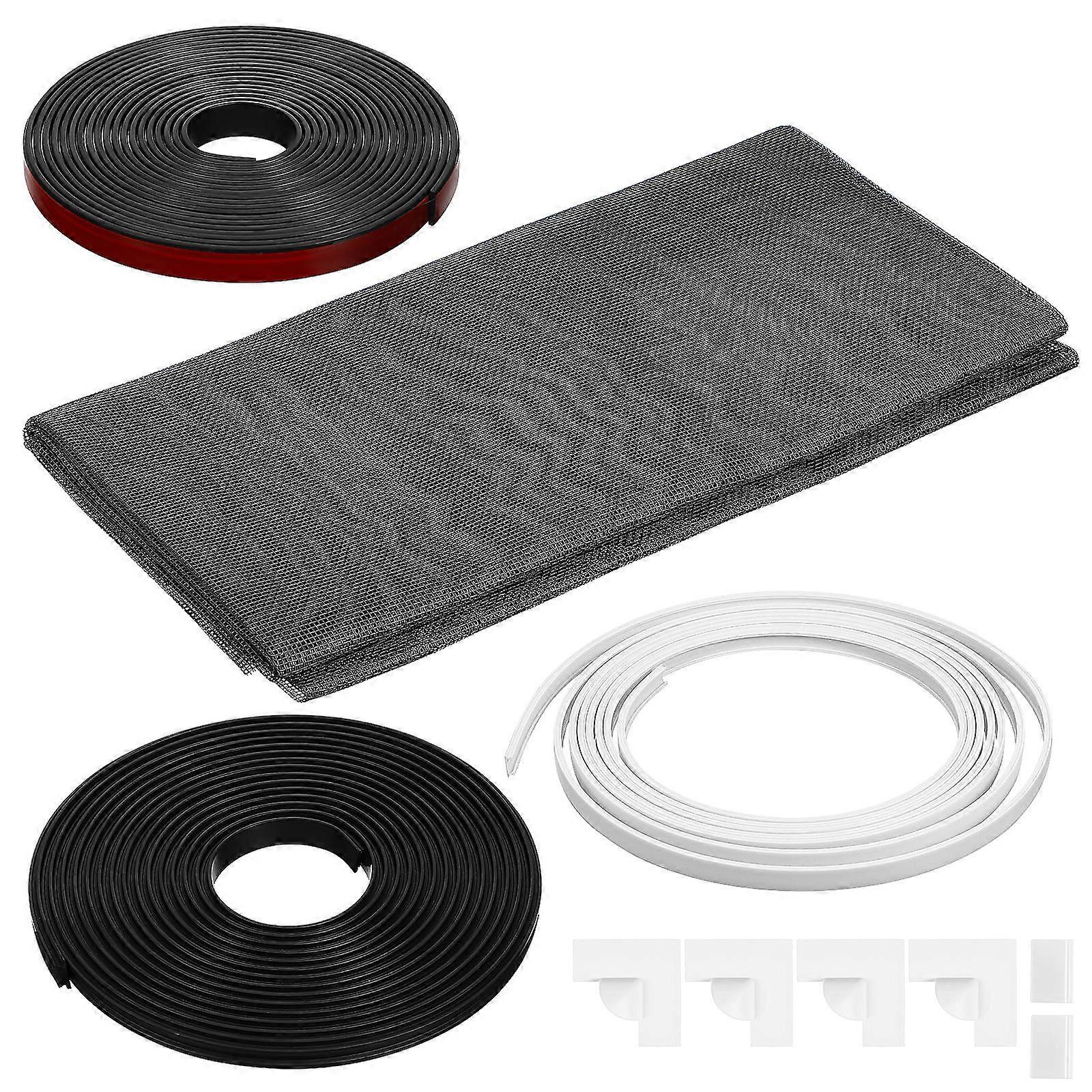 Magnetic Attachment Window Screen Netting Durable Fiberglass Detachable House Window Cover For Indoor Protection 120cm X 110cm White Frame 1Set