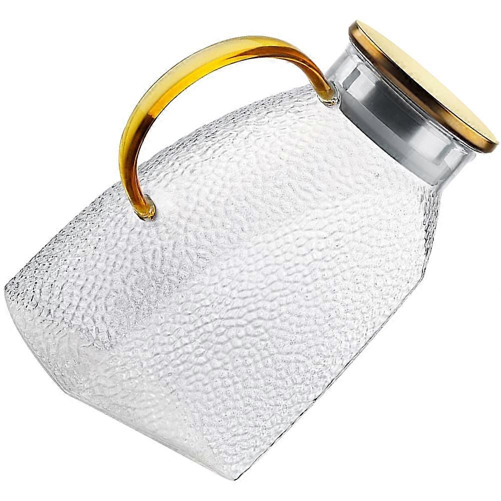 Transparent Glass Pitcher with Lid for Home Use and Safe Suitable for Water Juice Tea Milk Beverages 3.5L