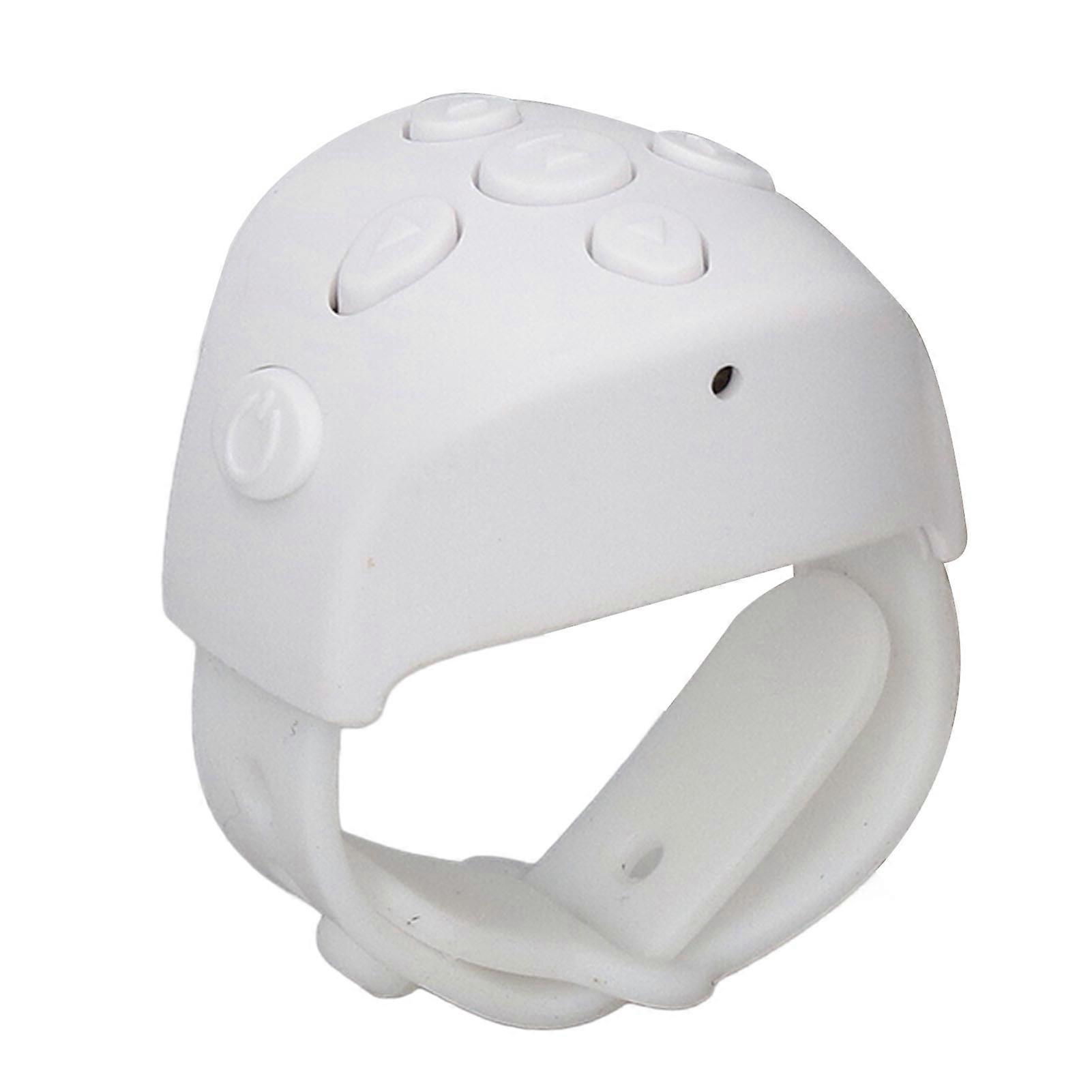 Bluetooth Remote Control Scrolling Ring APP Page Turner Camera Remote Shutter Selfie Button for Cell Phone White