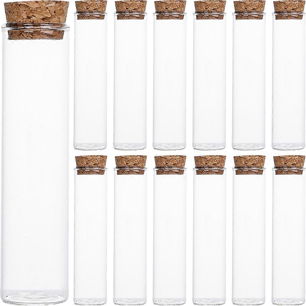 Small Clear Bottles With Caps Glass Mini Bottles For Home Decoration Gift Giving Cylindrical Shape Simple Design 24Pcs