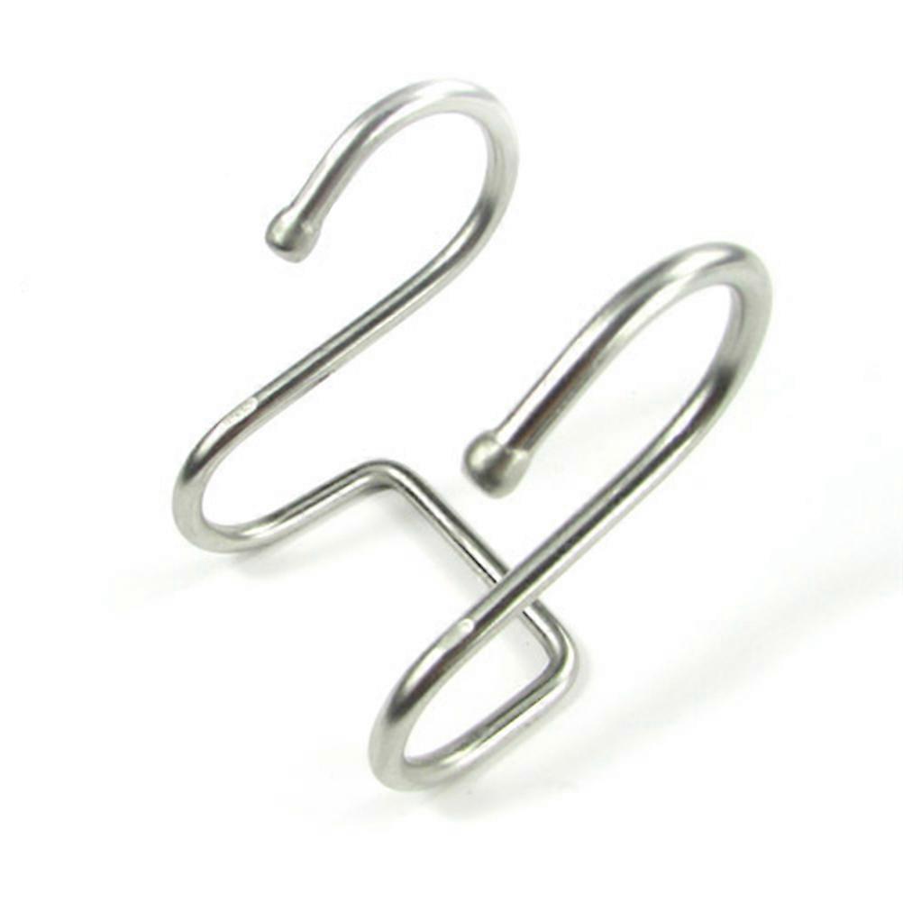 4 Pcs Double S Shape Stainless Steel Hooks for Storage Silver Suitable for Door Gap