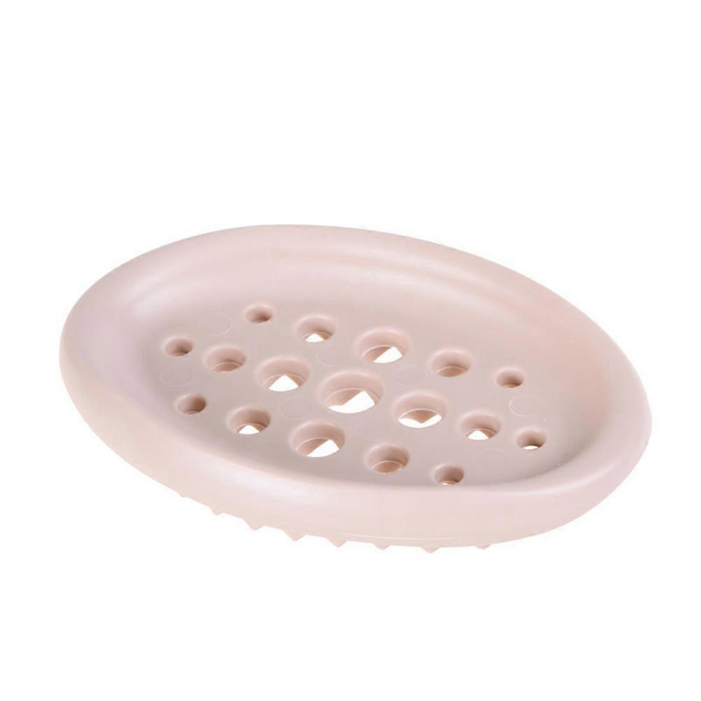 Soap Container Practical Design Soap Dish Silica Gel Pink Color Draining Function 3Pack