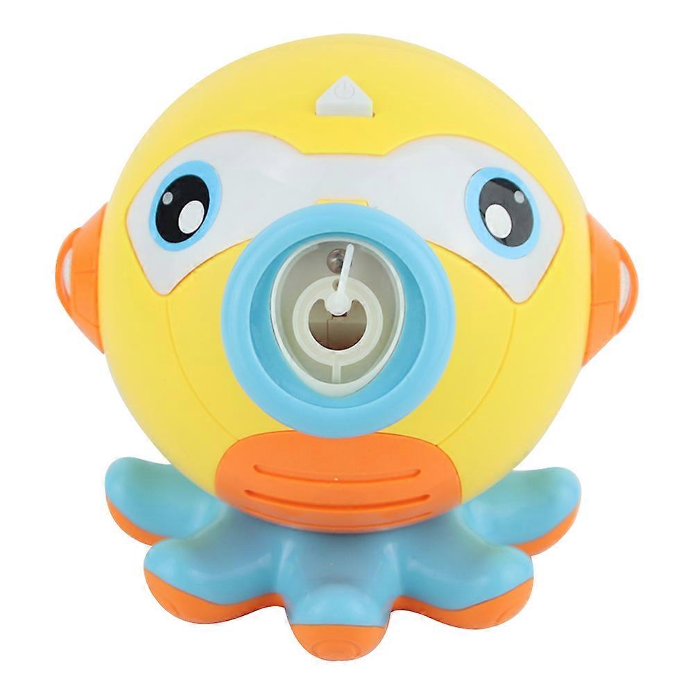 Octopus Shape Bubble Making Machine 1Set Yellow ABS Kids with Colorful Night Bubbles