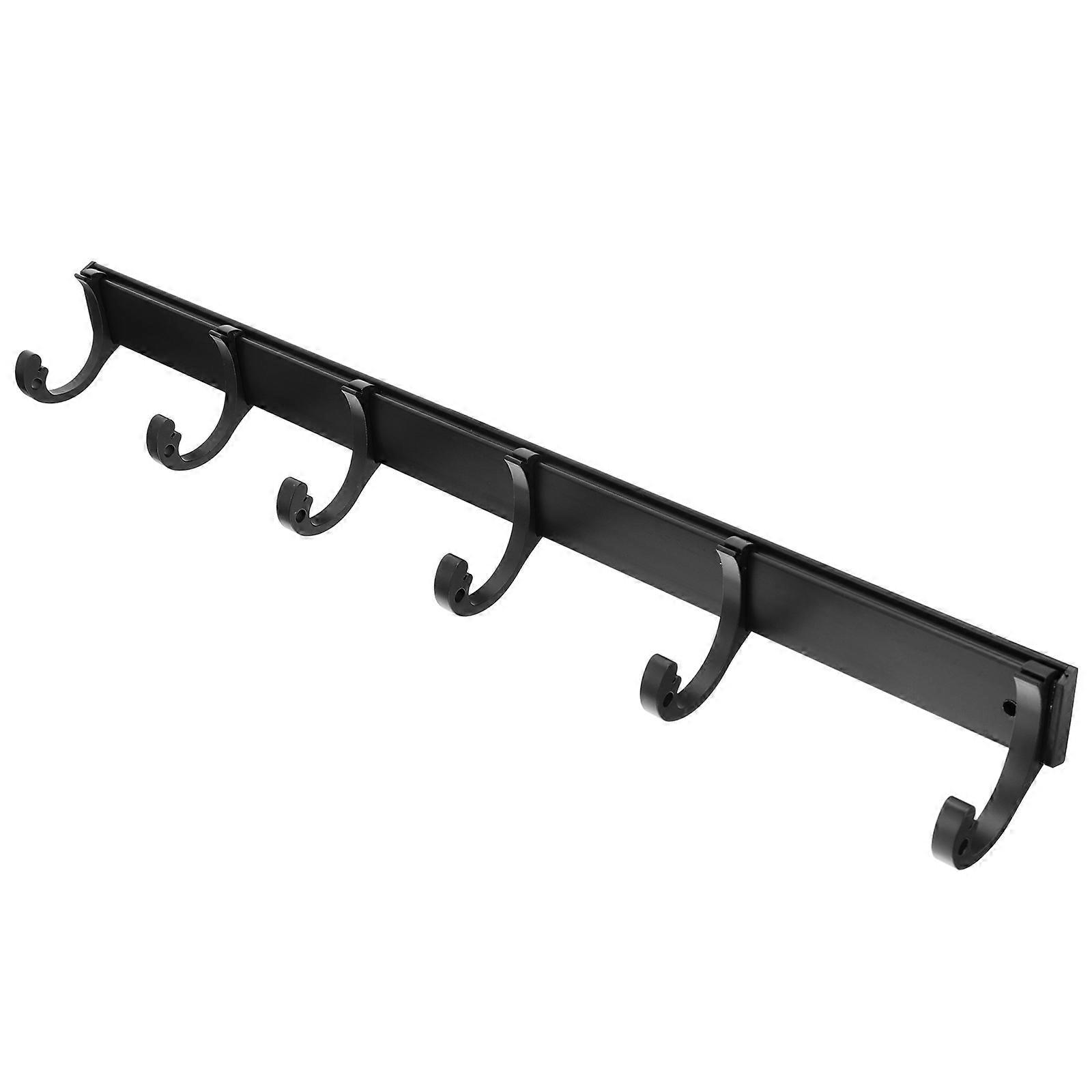 6 Coat Hooks Rack with Storage Hooks Useful Towel Hook Rail