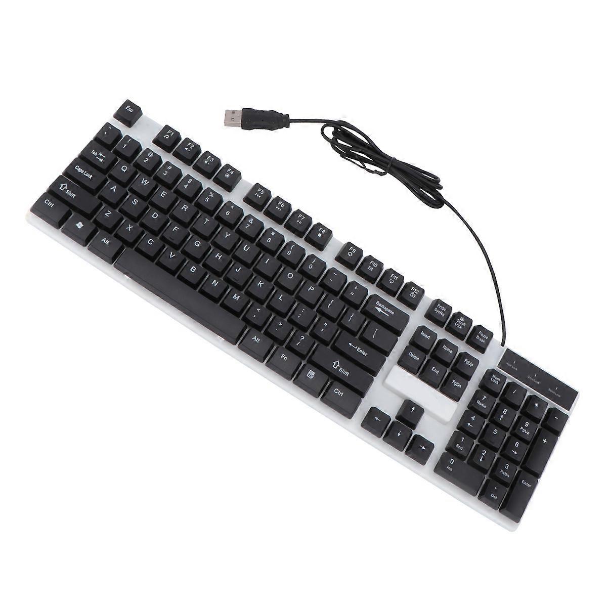 Wired Keyboard for Computer Use Fashionable and Portable Black Plastic 1 Pc