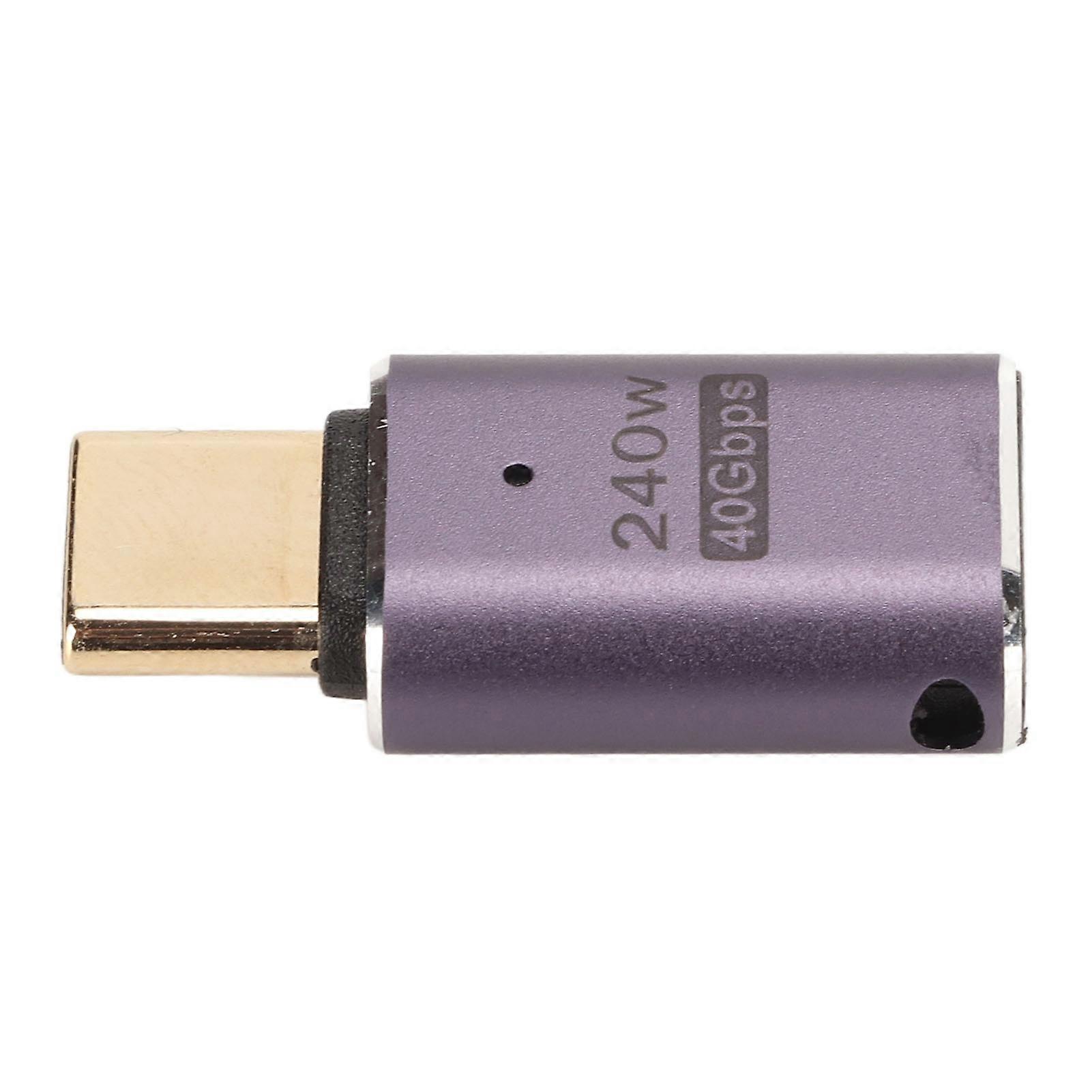 Type C Adapter USB4.0 HD 8K 40Gbps PD240W Fast Charging Aluminum Shell Portable Type C to Type C Adapter for Cell Phone Male to Female, Straight 