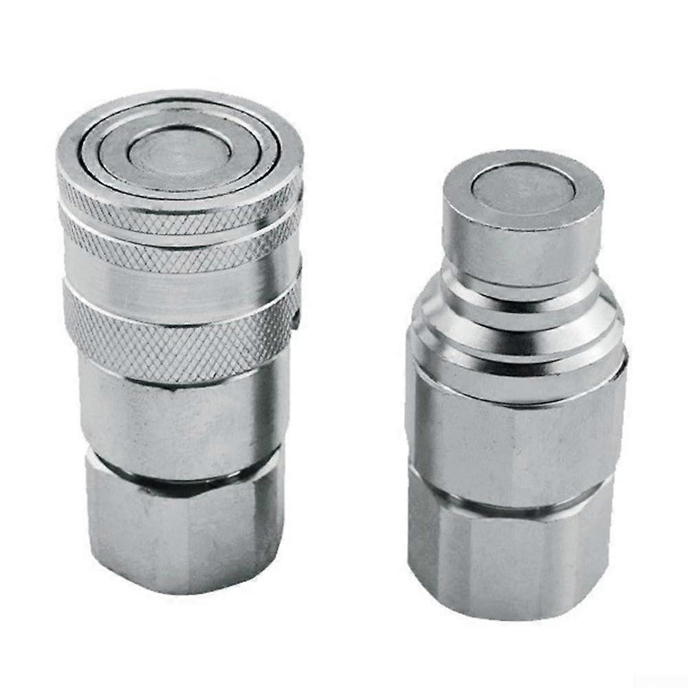 Hydraulic Quick Coupling Set with Valve for NPT 1/4 3/8 1/2 3/4 – Carbon Steel Flat Connector Kit for Industrial Applications