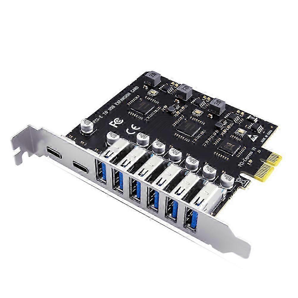 Scheda di espansione PCI-E con 6 porte USB e 2 porte USB-C, compatibile con USB 3.2