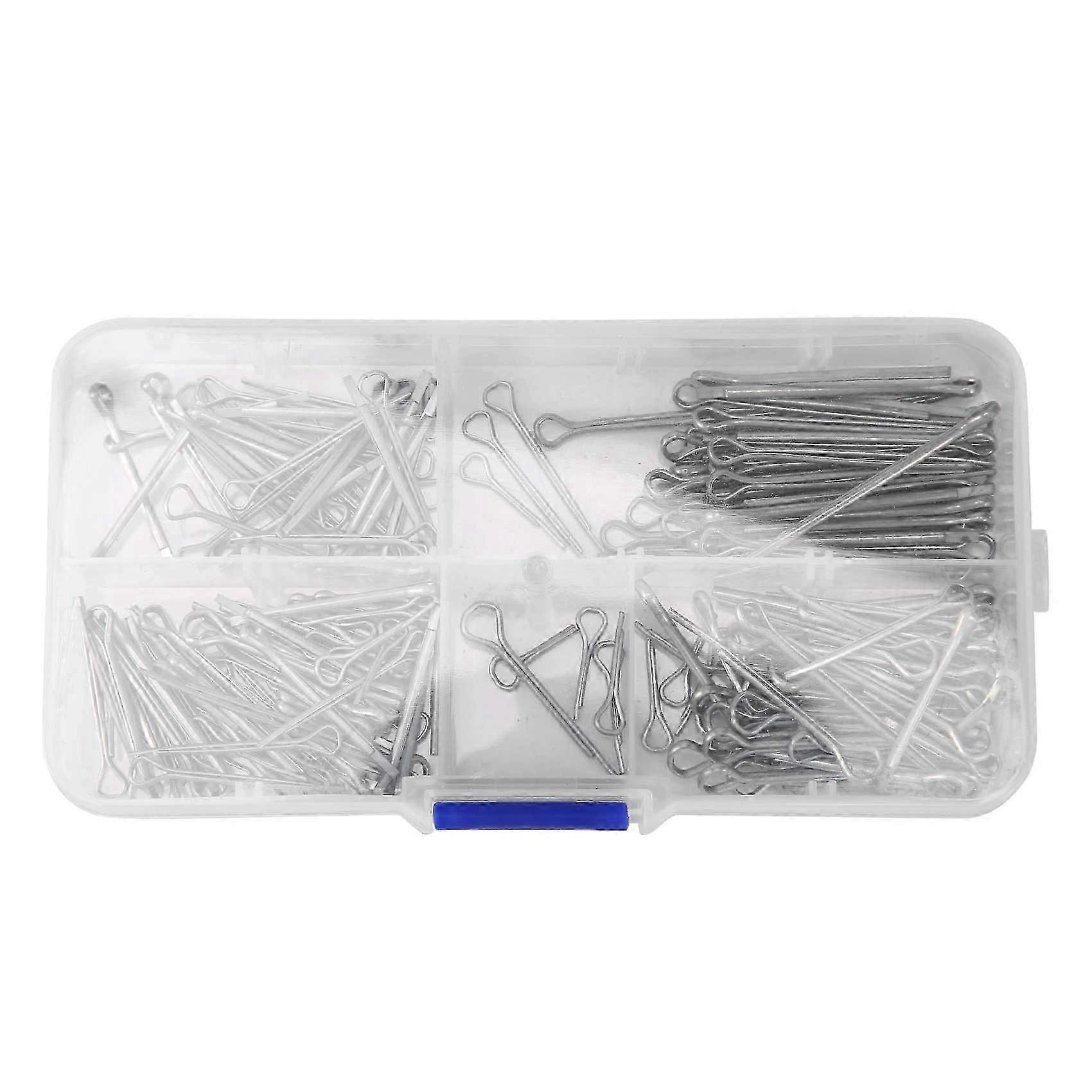 175Pc SPLIT PINS Cotter Fixings Set Assorted Sizes Zinc Plated Steel Hard Case