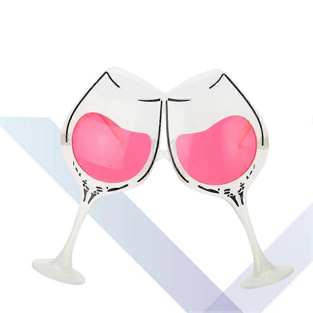 Pink Red Wine Eyewear for Fun Party Use Lightweight and AC PC Materials 2pcs