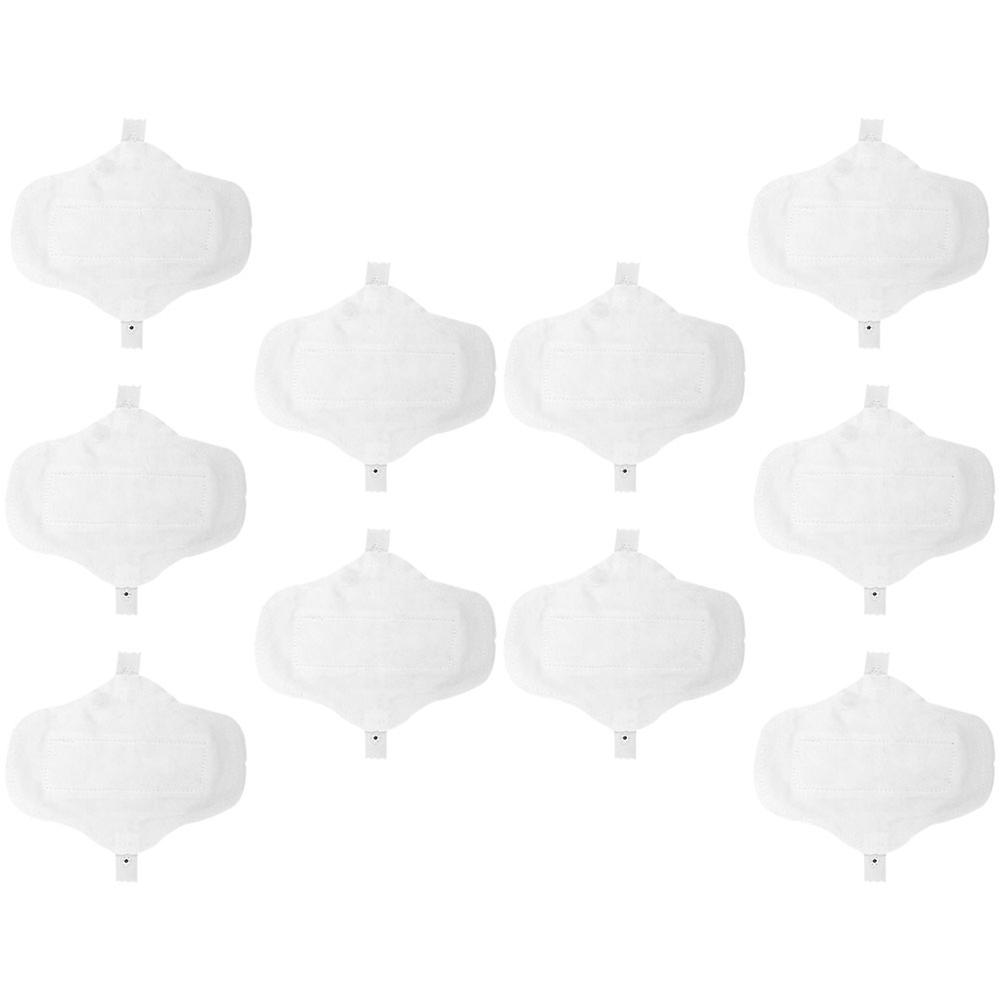 Washable Cotton Menstrual Pads 10Pcs For Women And Mothers In White Color With Snap Design Preventing Leaks